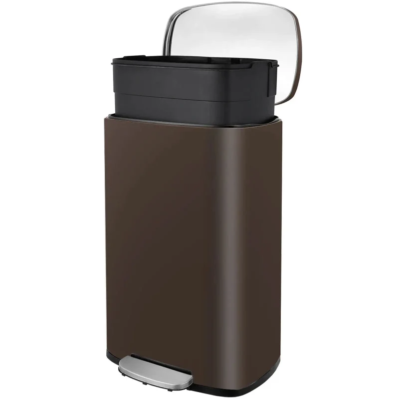 Poubelle à pédale en inox 50L