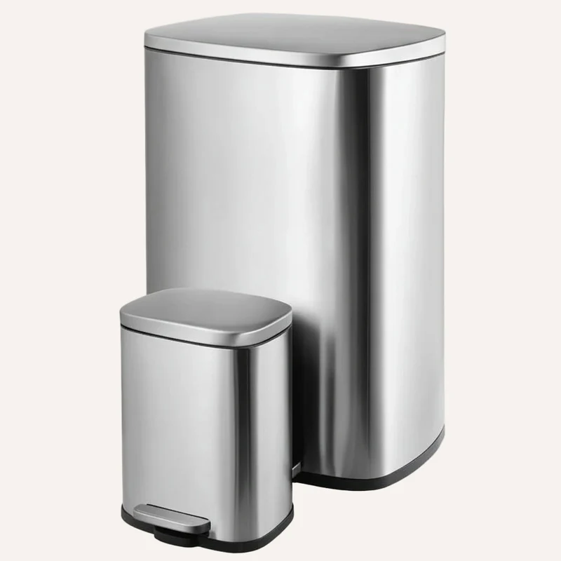 Poubelle de cuisine 50L + 5L en inox