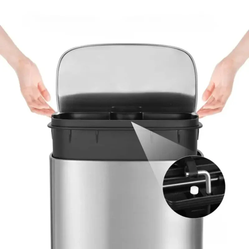 Poubelle de cuisine 50L + 5L en inox