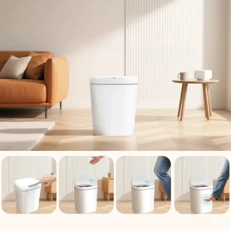Poubelle automatique blanche 12L