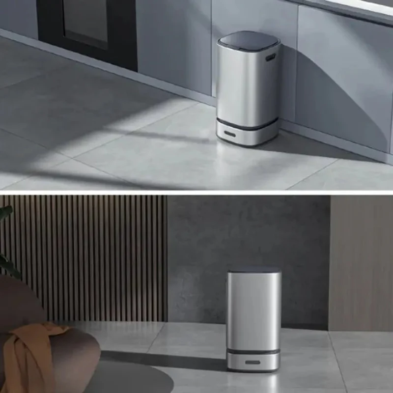 Poubelle automatique 13L design blanc