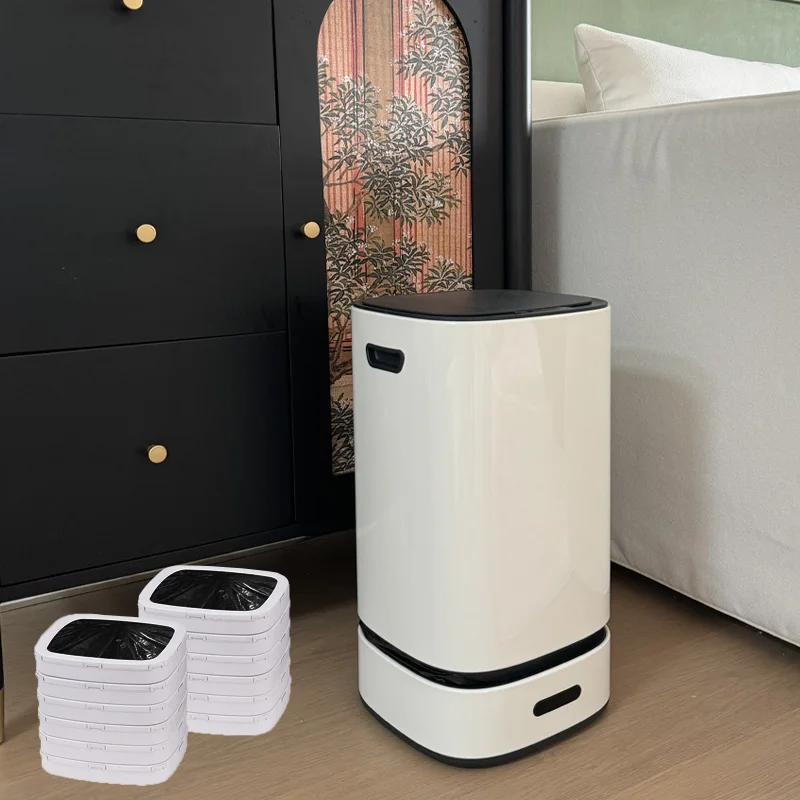 Poubelle automatique 13L design blanc