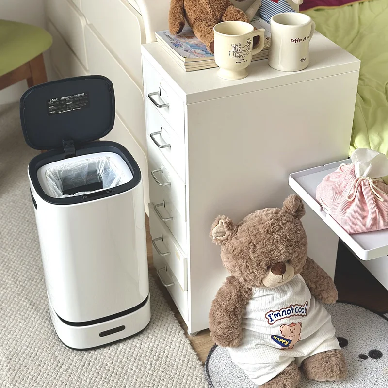 Poubelle automatique 13L design blanc