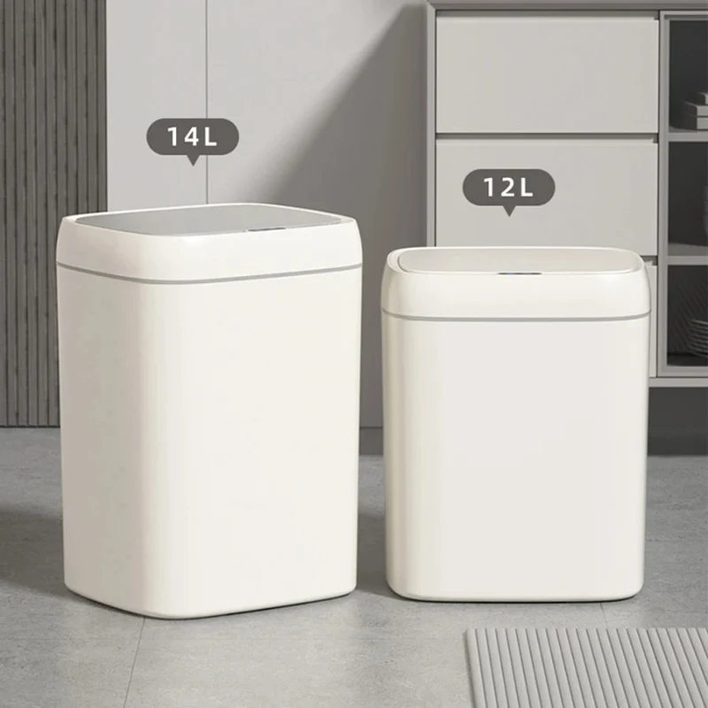 Poubelle automatique crème