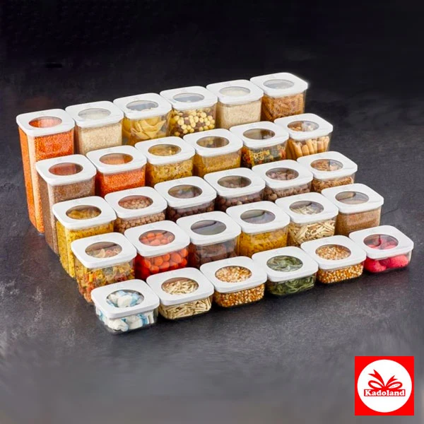 Vip Ahmet Güneş Kare Saklama Kabı - 3x250 ml - Vp-277 | Voorraadpotten Set