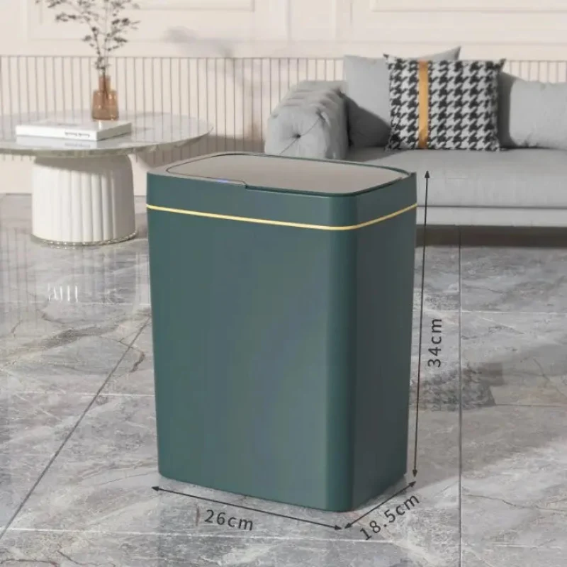Poubelle automatique verte 15L