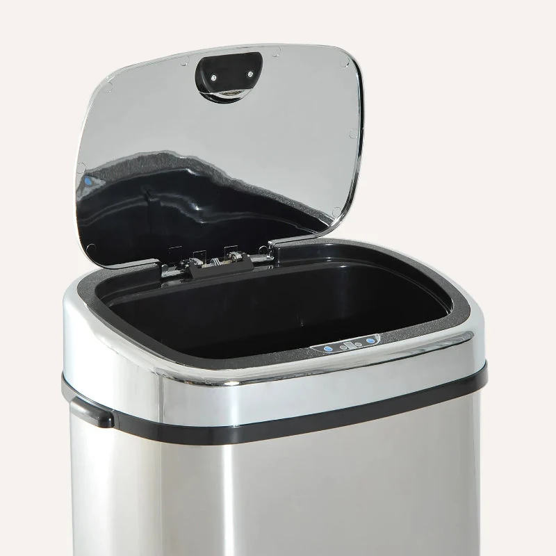 Poubelle automatique blanche 68L