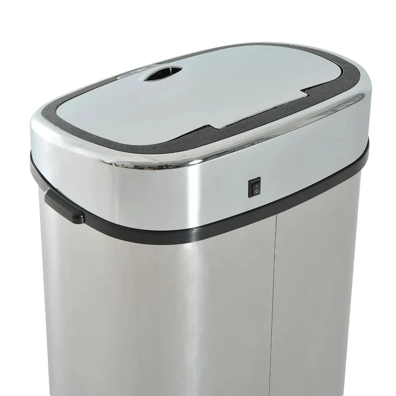 Poubelle automatique blanche 68L