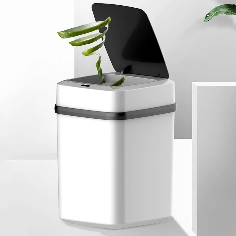 Poubelle automatique blanche 13L