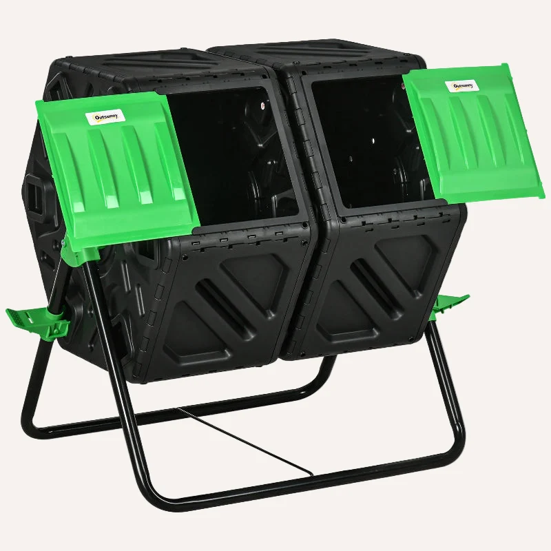 Poubelle extérieure à compost rotative