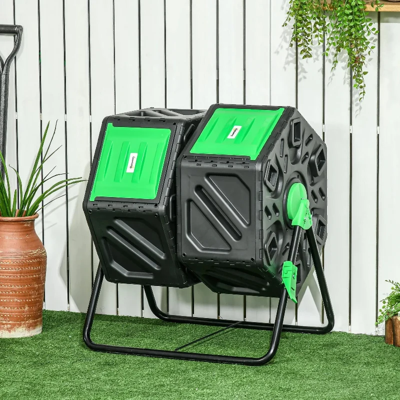 Poubelle extérieure à compost rotative