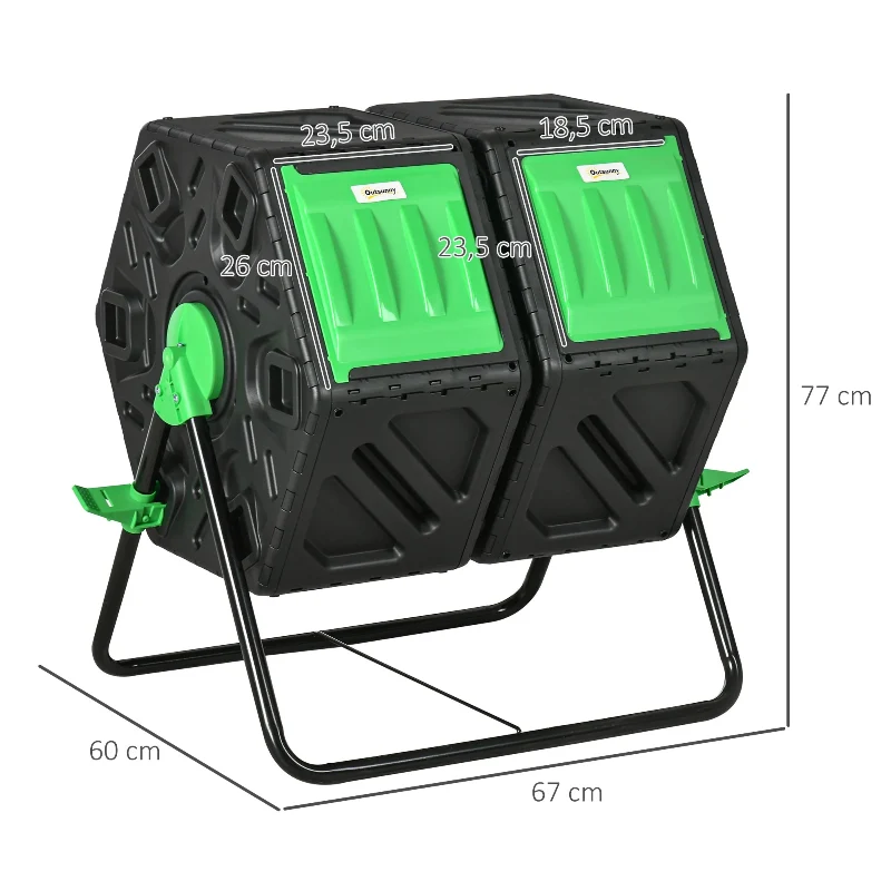 Poubelle extérieure à compost rotative