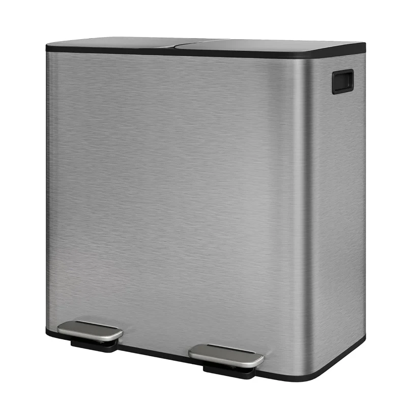 Poubelle à double compartiment en inox