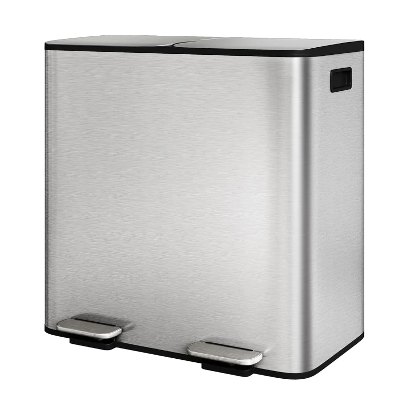 Poubelle à double compartiment en inox