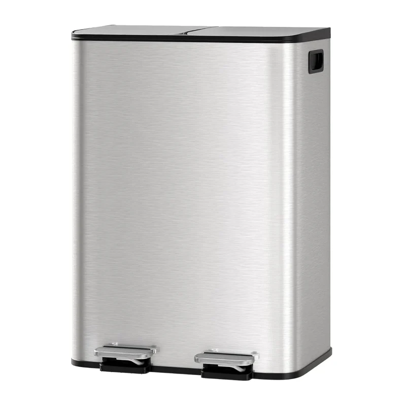 Poubelle à double compartiment en inox