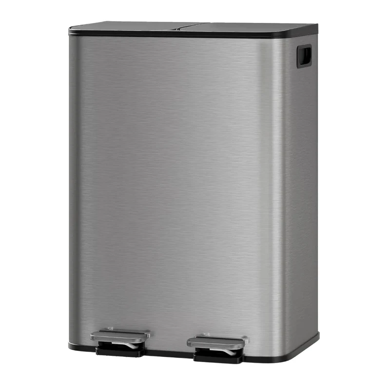 Poubelle à double compartiment en inox