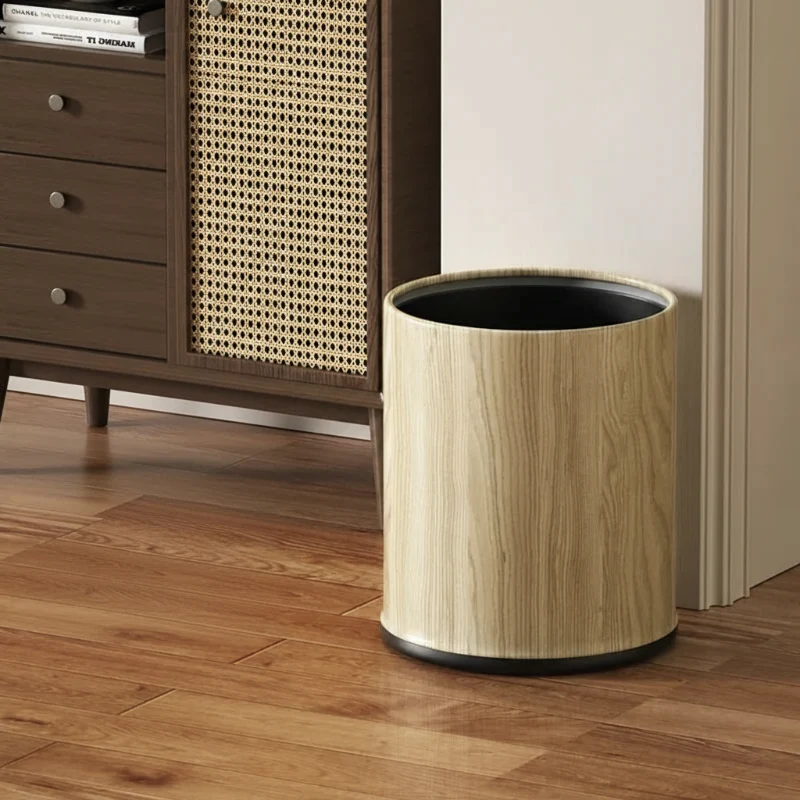 Poubelle en bois moderne