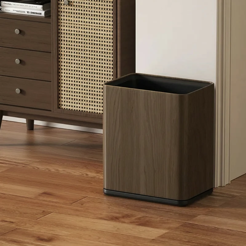 Poubelle en bois moderne