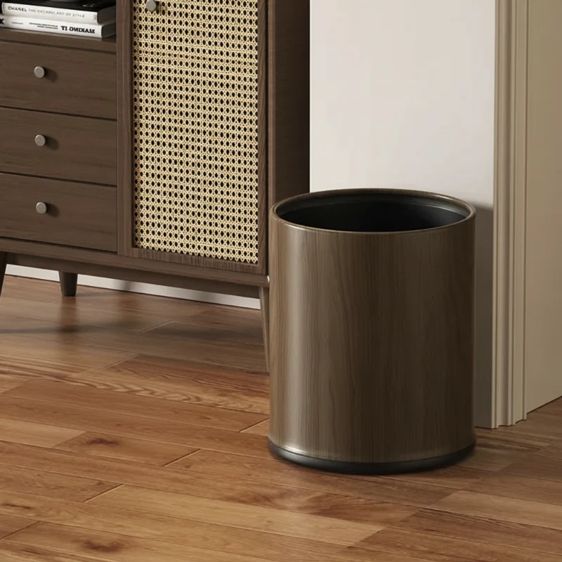 Poubelle en bois moderne