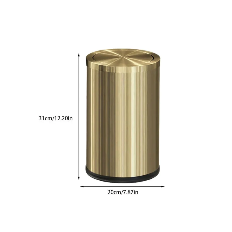 Poubelle à couvercle en inox 9L