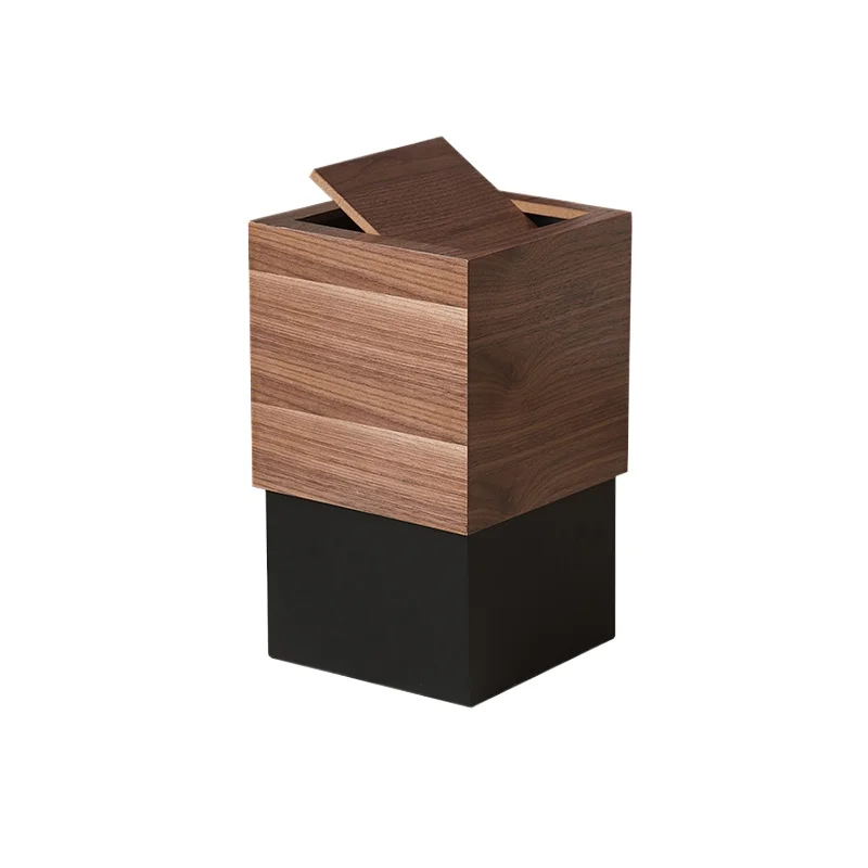 Poubelle style japonais en bois