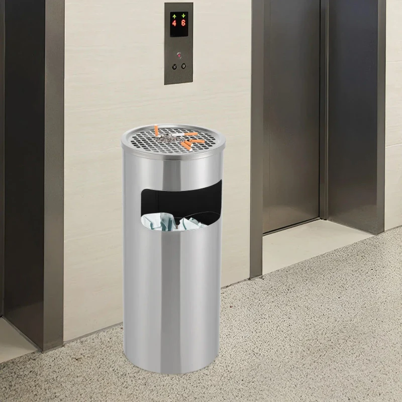 Poubelle extérieure grise 15L