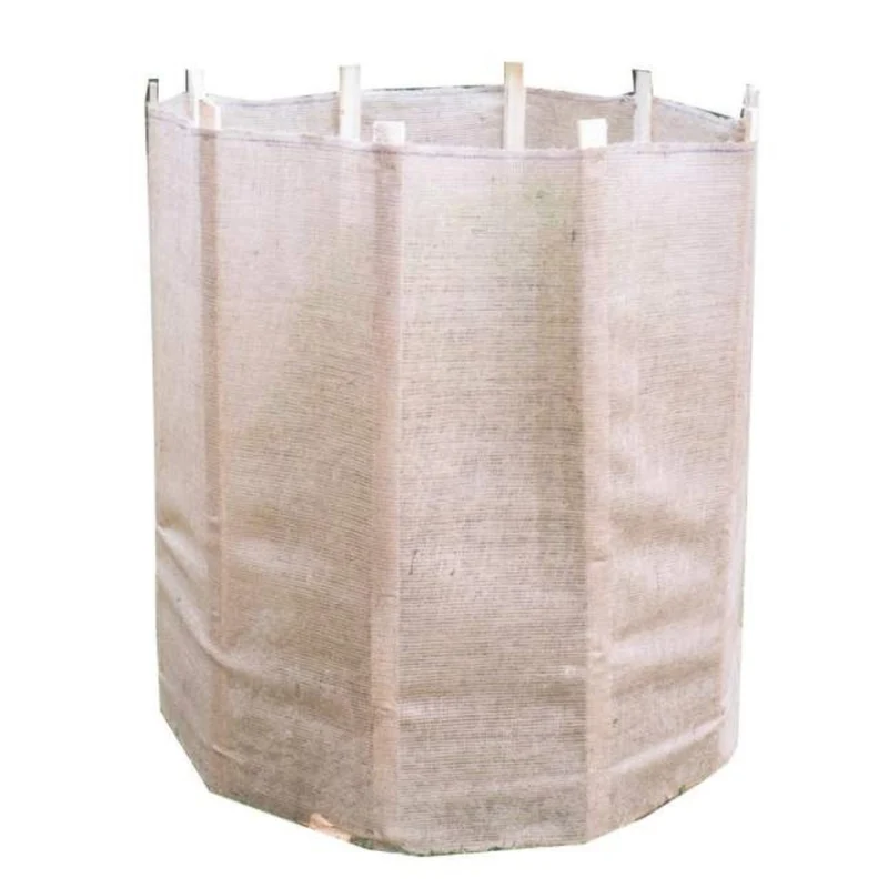 Toile de protection hivernale en jute avec piquets en bois