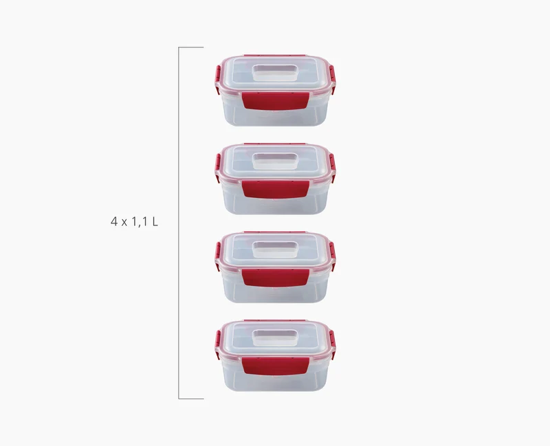 4 Petites Boîtes Alimentaires Rouges 1.1L Nest™ Lock