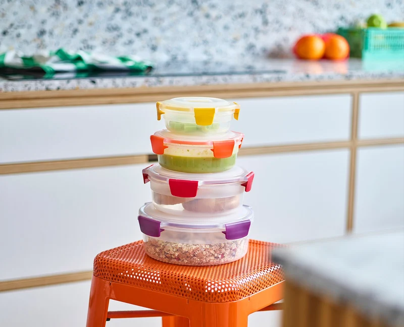 4 Boîtes Alimentaires Rondes Multicolores Nest™ Lock Round