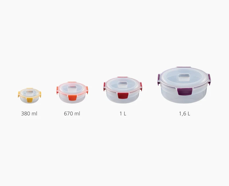 4 Boîtes Alimentaires Rondes Multicolores Nest™ Lock Round