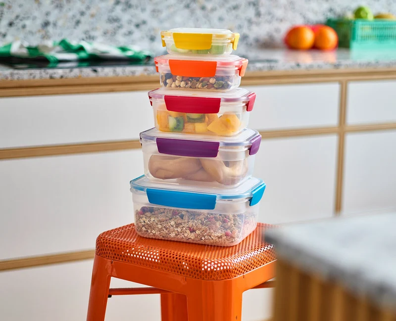 Lot de 5 Boîtes de Conservation Compactes Plastique Multicolore Nest™