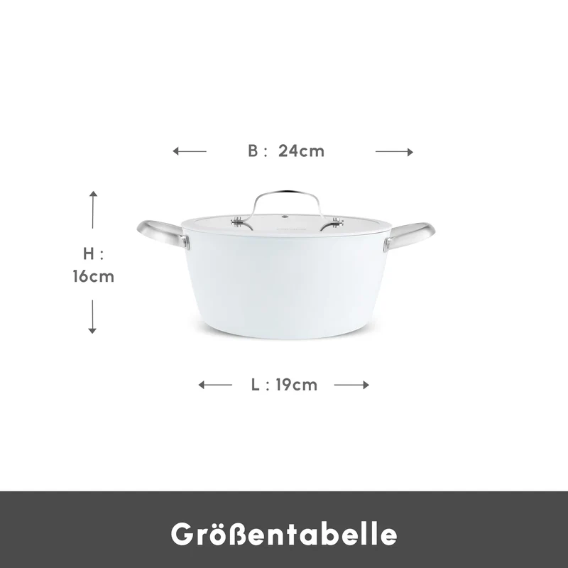 Karaca Swiss Crystal Almond Cream Paslanmaz Çelik Saplı Tencere 24 cm