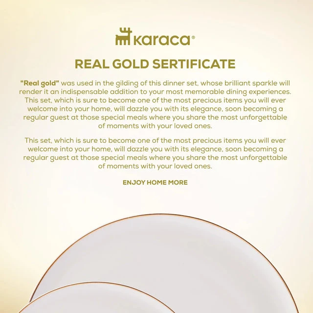Karaca Elegance Bone Marcelo 26 Parça 6 Kişilik Kahvaltı Takımı Gold