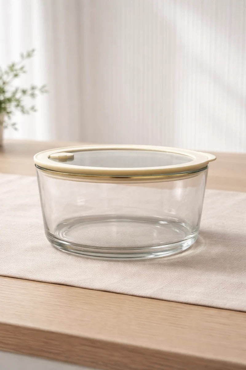 Bavary Yuvarlak Cam Saklama Kabı 950Ml