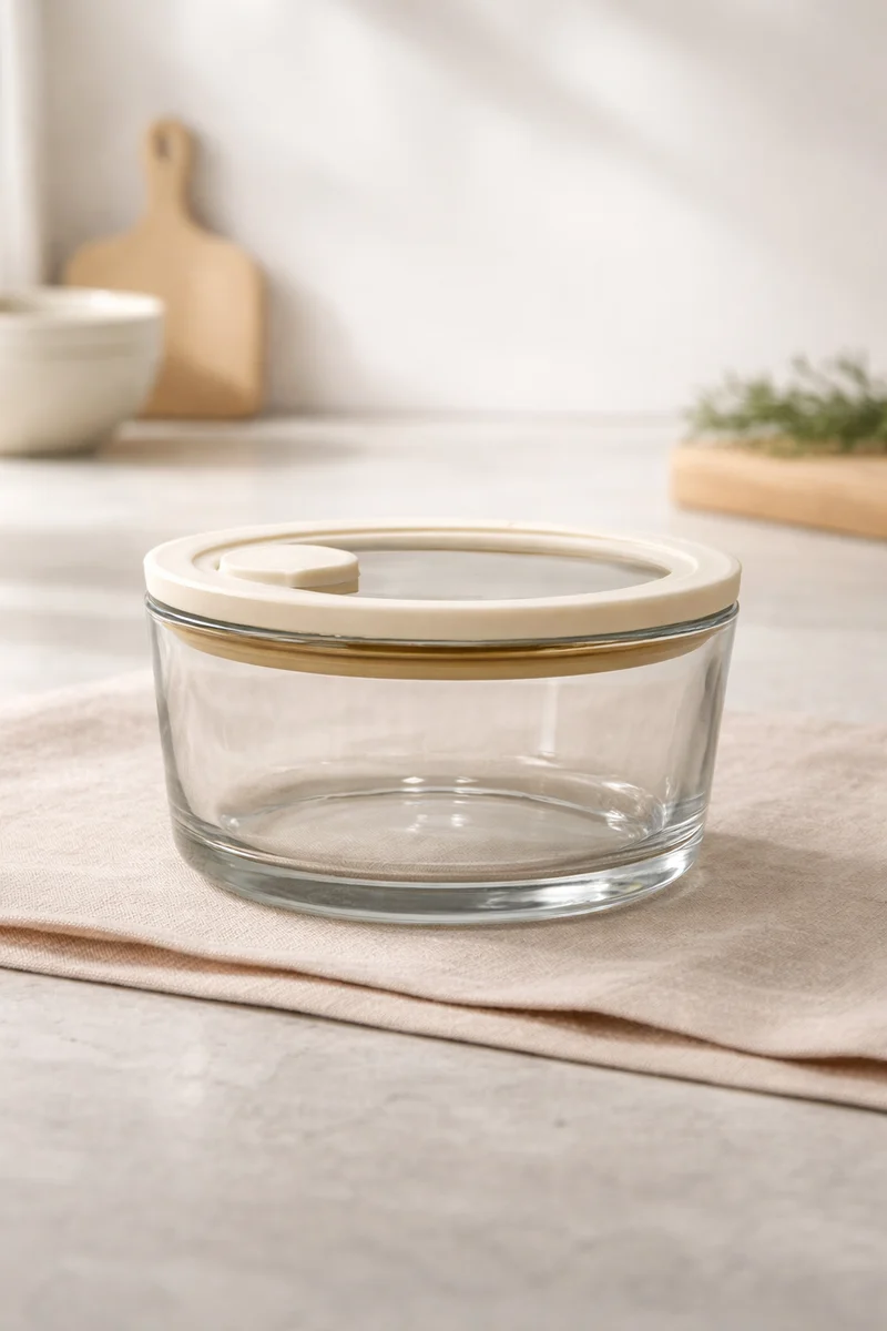 Bavary Yuvarlak Cam Saklama Kabı 250Ml