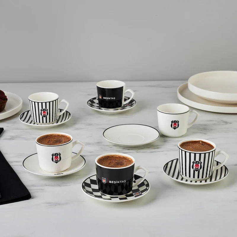 Karaca x Beşiktaş Lisanslı 6 Kişilik Kahve Fincan Takımı 80 ml