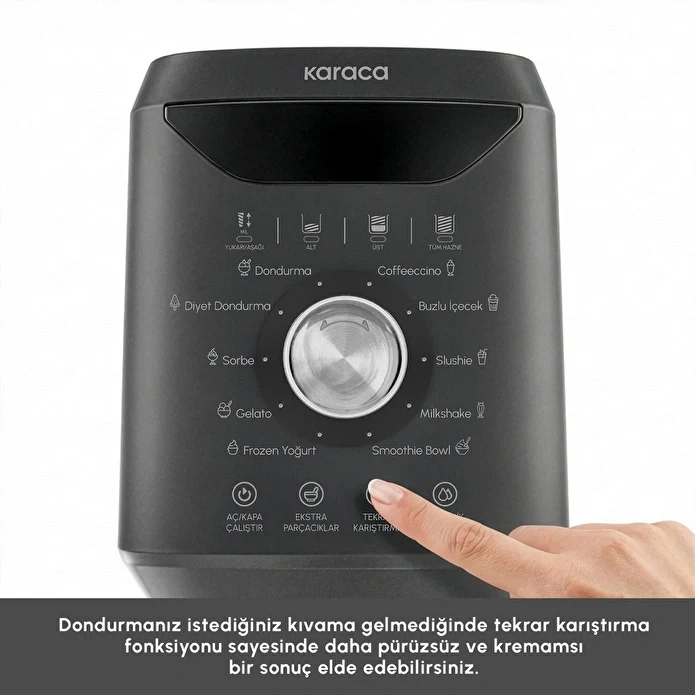 Karaca Scoopi 10 in 1 Dondurma Makinesi Matte Black
