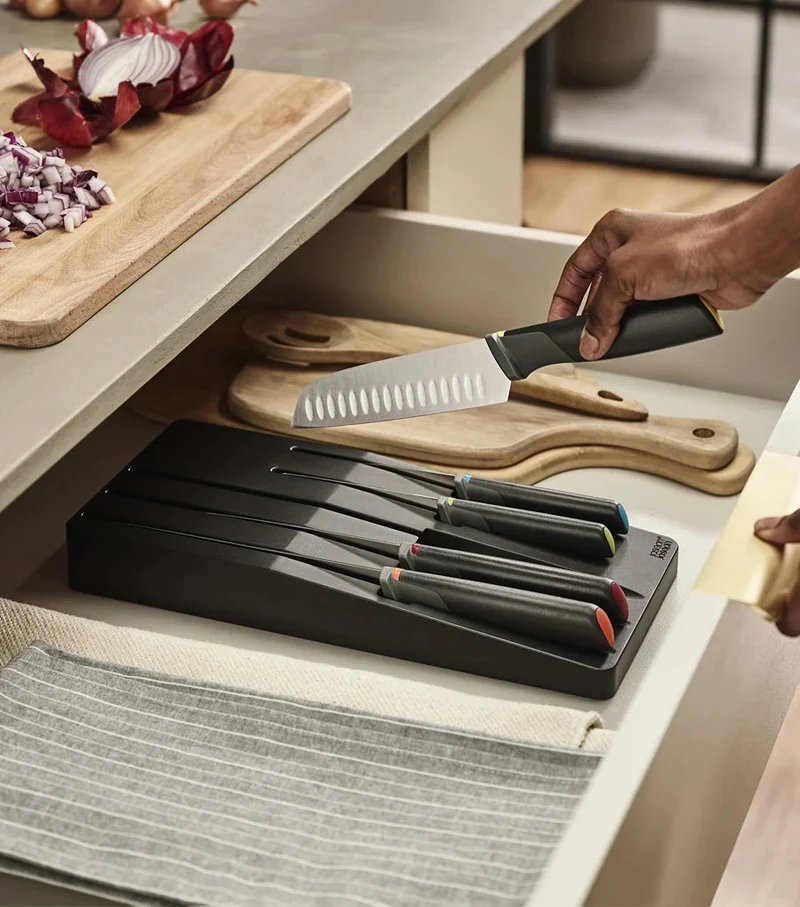 Ensemble de 5 Couteaux de Cuisine Elevate™ Multicolore avec Rangement de Tiroir