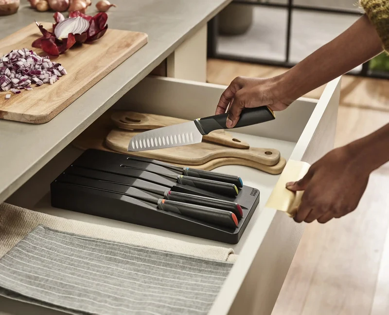 Ensemble de 5 Couteaux de Cuisine Elevate™ Multicolore avec Rangement de Tiroir