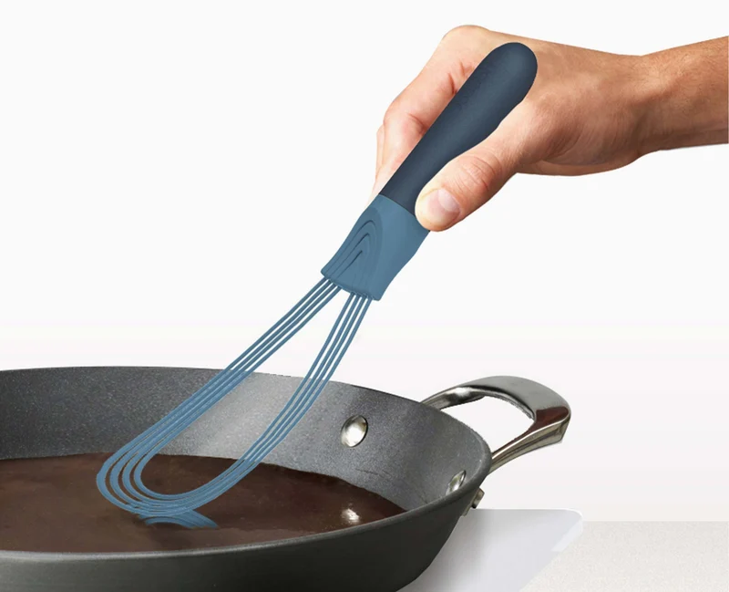 Fouet Ballon et Plat 2-en-1 en Silicone Bleu Twist™