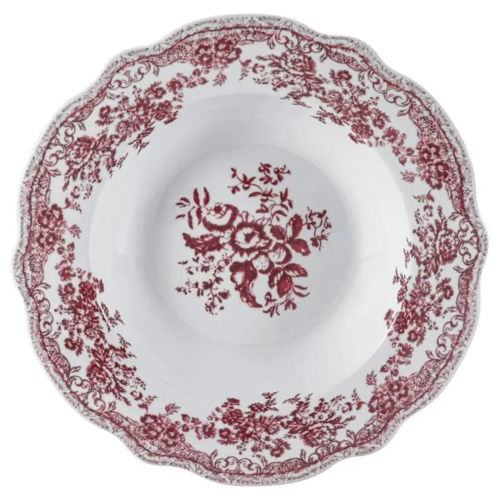 Vintage 25 parça 6 kişilik porselen yemek takımı- Pembe çiçek desenli