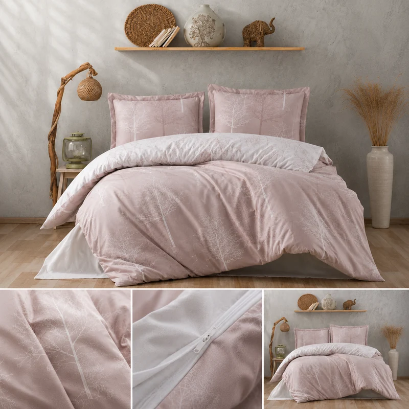 Lavella Elya Ranforce Nevresim Takımı 200x220 cm 4 Parça – Pembe