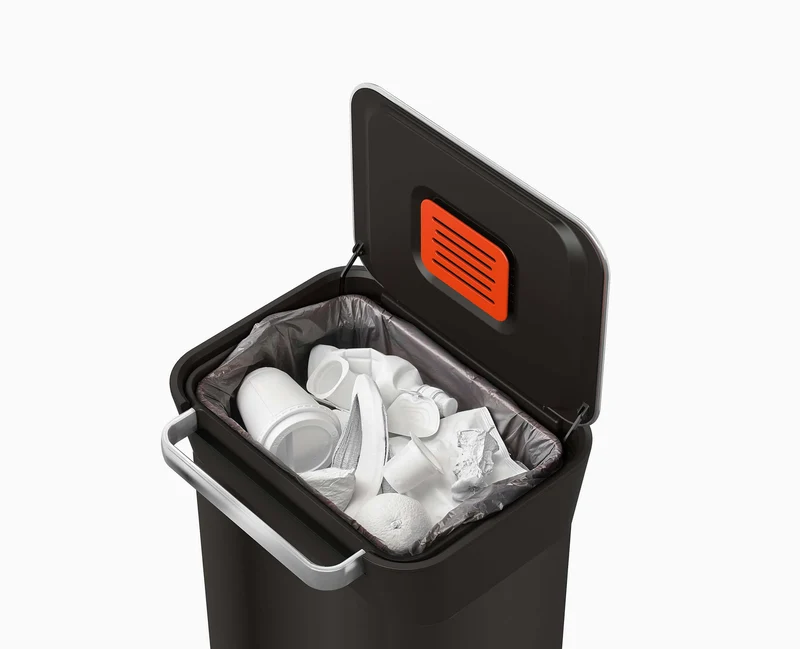 Poubelle Compacteur de Déchets 30L Noir Titan