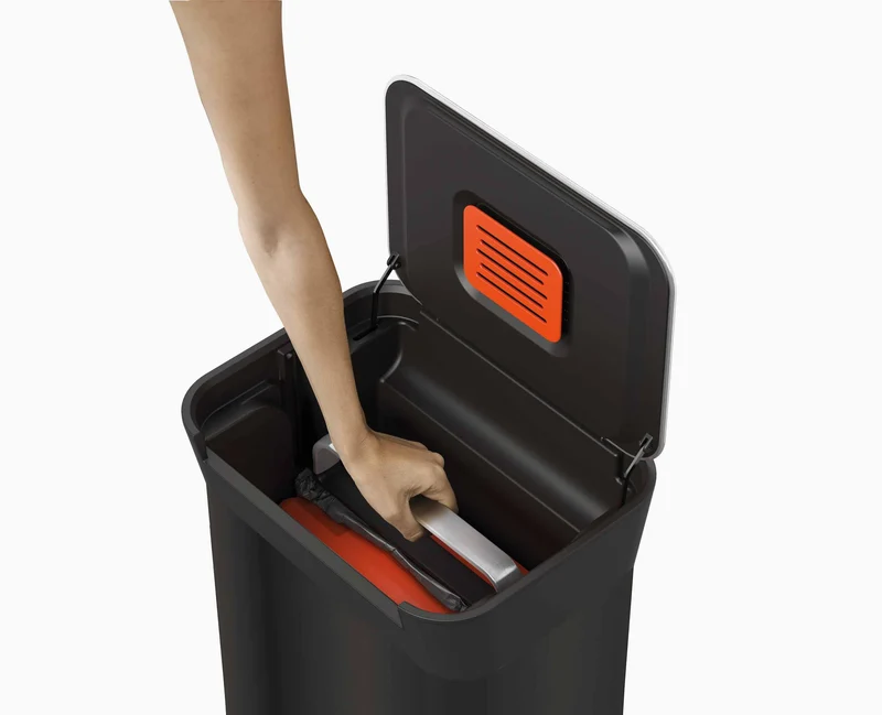 Poubelle Compacteur de Déchets 30L Noir Titan