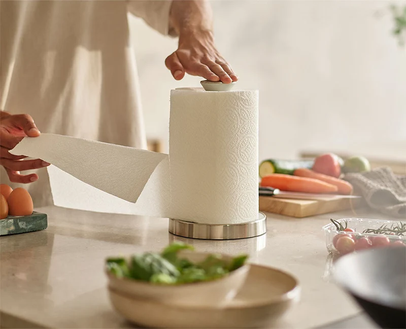 Porte Essuie-tout de Cuisine Couleur Pierre Push&Tear™