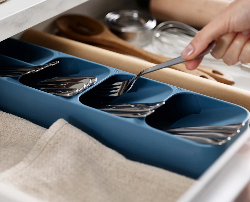 Organiseur de couverts compact Bleu DrawerStore™ - Éditions