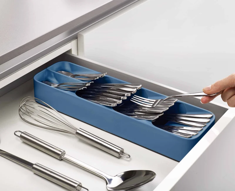 Organiseur de couverts compact Bleu DrawerStore™ - Éditions
