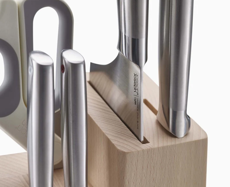 Bloc en Bois avec 5 Couteaux de Cuisine et des Ciseaux Elevate™ Fusion