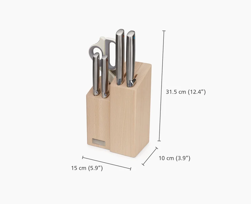 Bloc en Bois avec 5 Couteaux de Cuisine et des Ciseaux Elevate™ Fusion