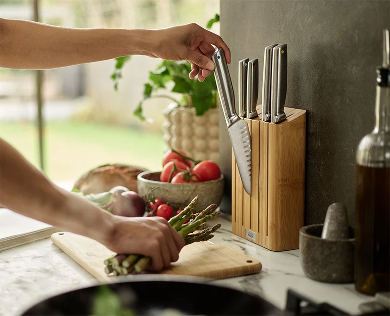 Ensemble de 5 Couteaux de Cuisine Elevate™ avec Bloc en Bambou